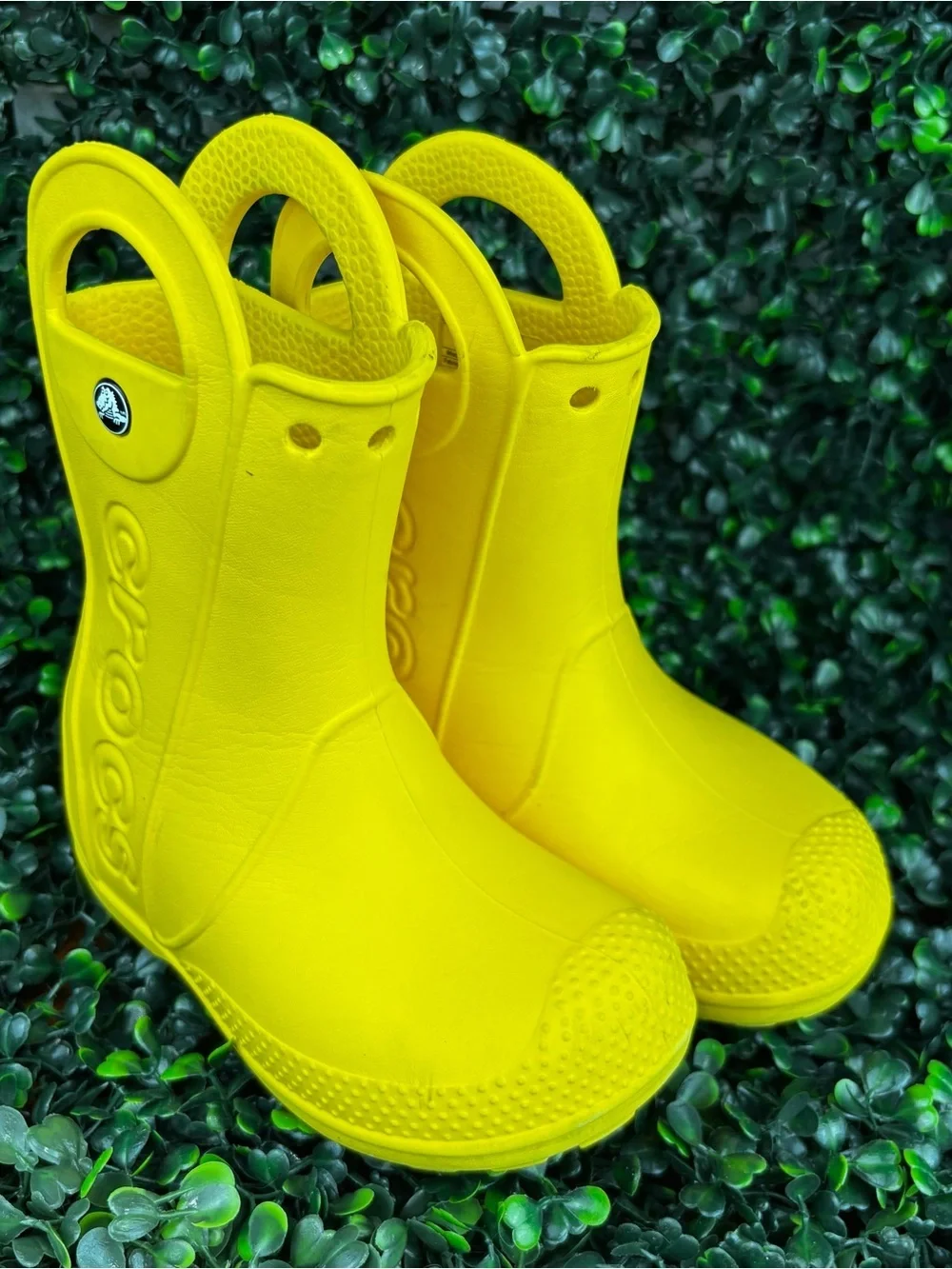 CROCS Kids Yellow Pull-On Waterproof Rain Boots